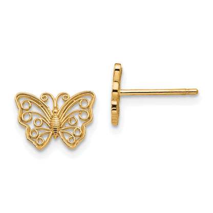 10K Yellow Gold 10K Butterfly Post Earrings