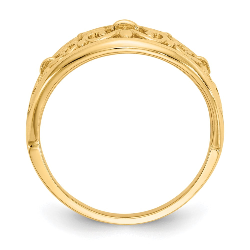 10K Yellow Gold 10K Fleur-De-Lis Tapered Ring