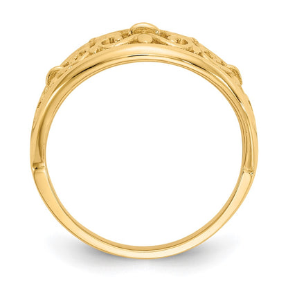 10K Yellow Gold 10K Fleur-De-Lis Tapered Ring