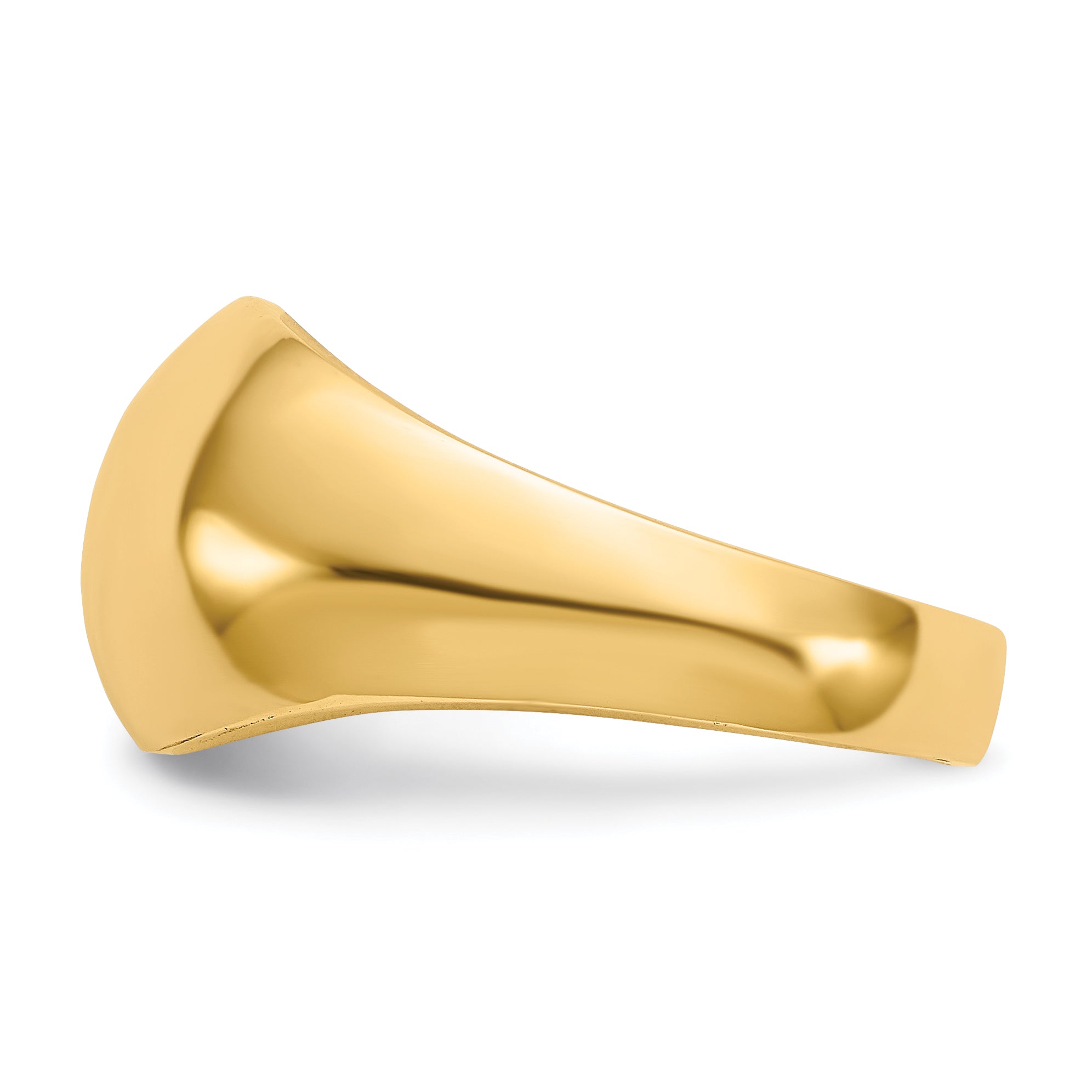 10K Yellow Gold 10K 10mm Domed-Top Tapered Cigar Band Ring