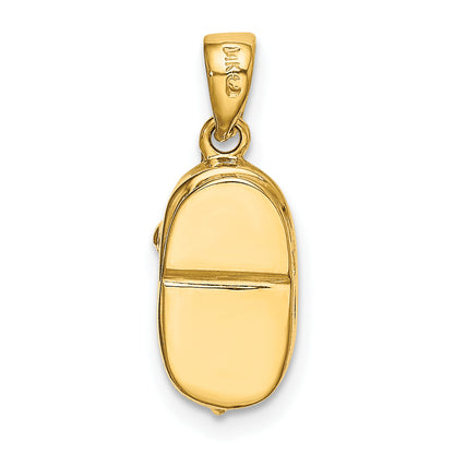 10K Yellow Gold 10K 3-D September/Synthetic Stone Engraveable Baby Shoe Charm