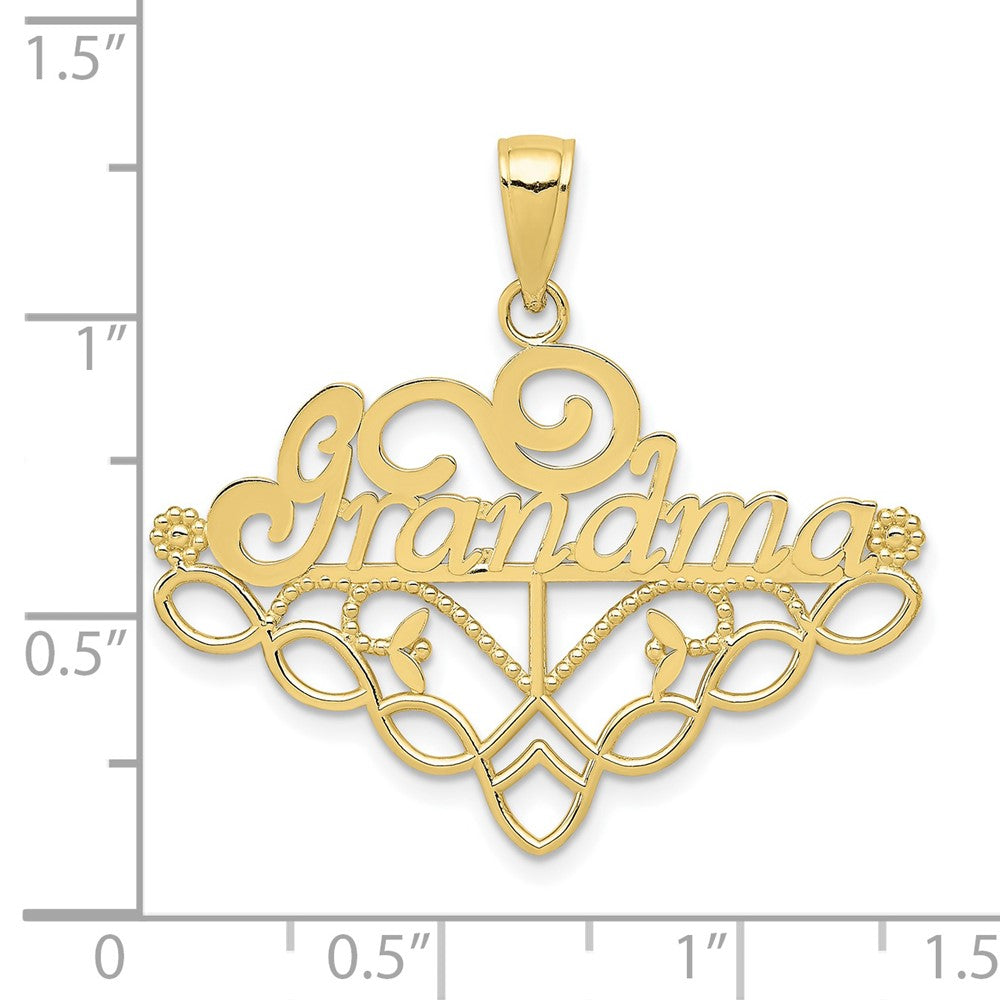 10K Yellow Gold 10K Grandma Birthstone Charm Holder Pendant