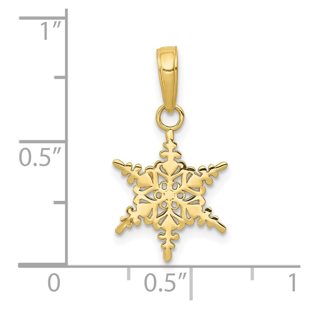 10K Yellow Gold Small Snowflake Pendant