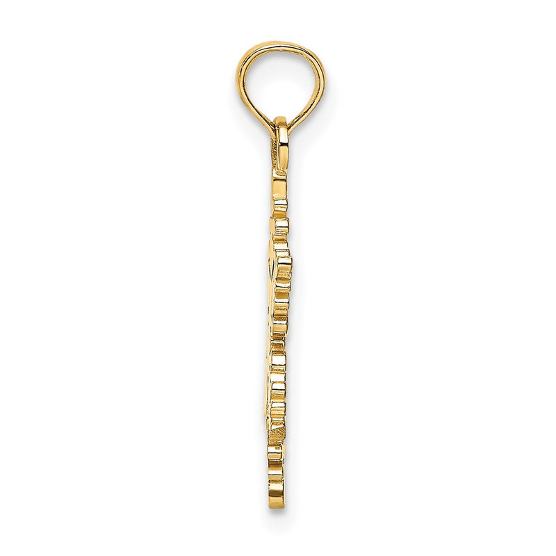10K Yellow Gold Polished Snowflake Charm