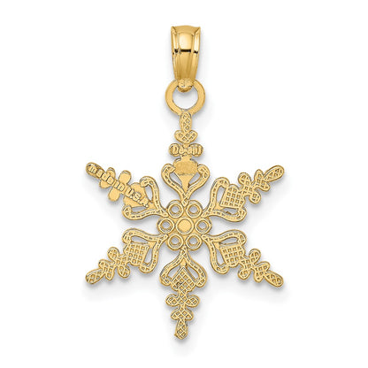 10K Yellow Gold Polished Snowflake Charm