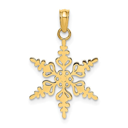 10K Yellow Gold Polished Snowflake Charm