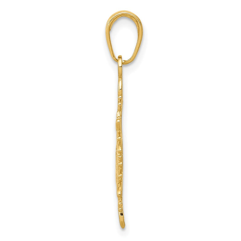 10K Yellow Gold Snowflake Pendant