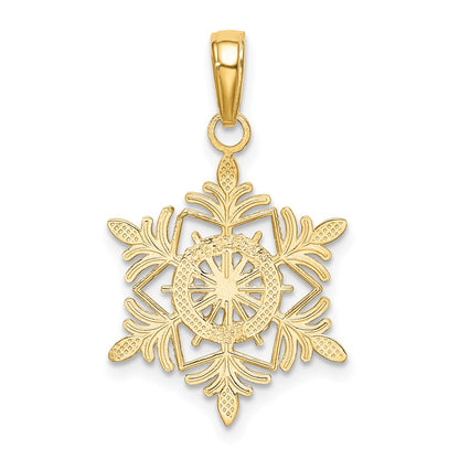 10K Yellow Gold Snowflake Pendant
