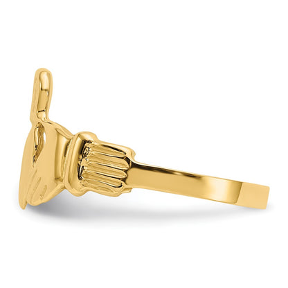 10K Yellow Gold Men'S Claddagh Ring