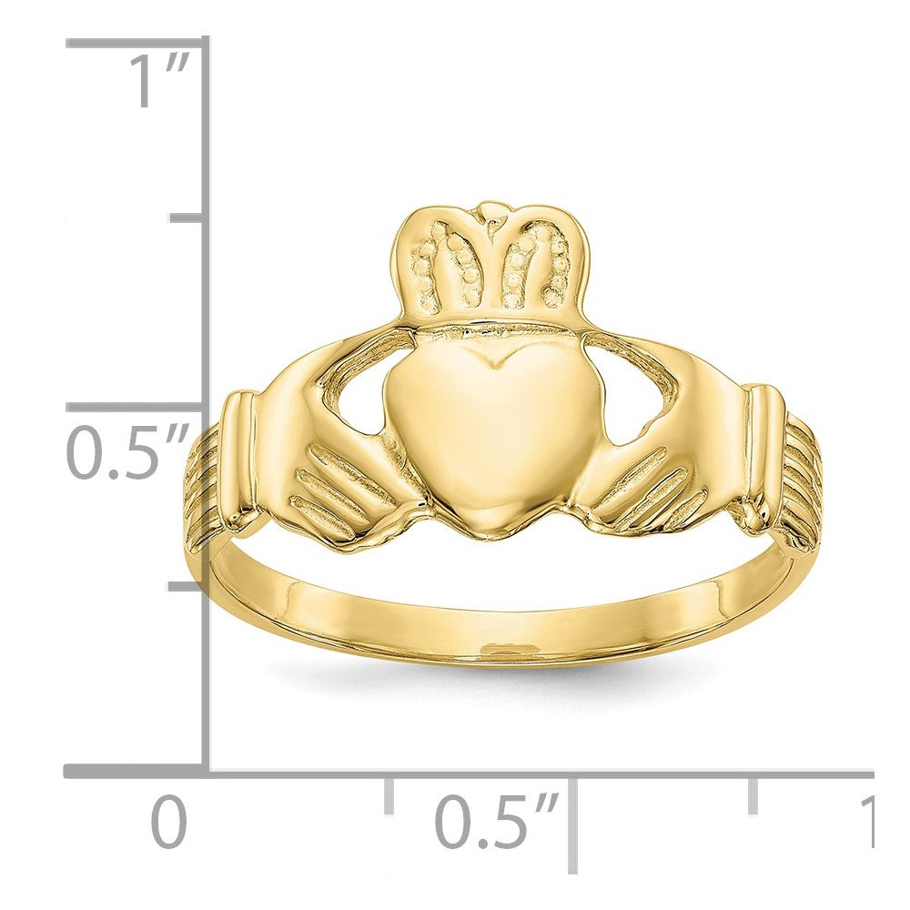 10K Yellow Gold Men'S Claddagh Ring