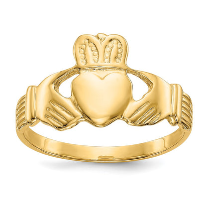 10K Yellow Gold Men'S Claddagh Ring