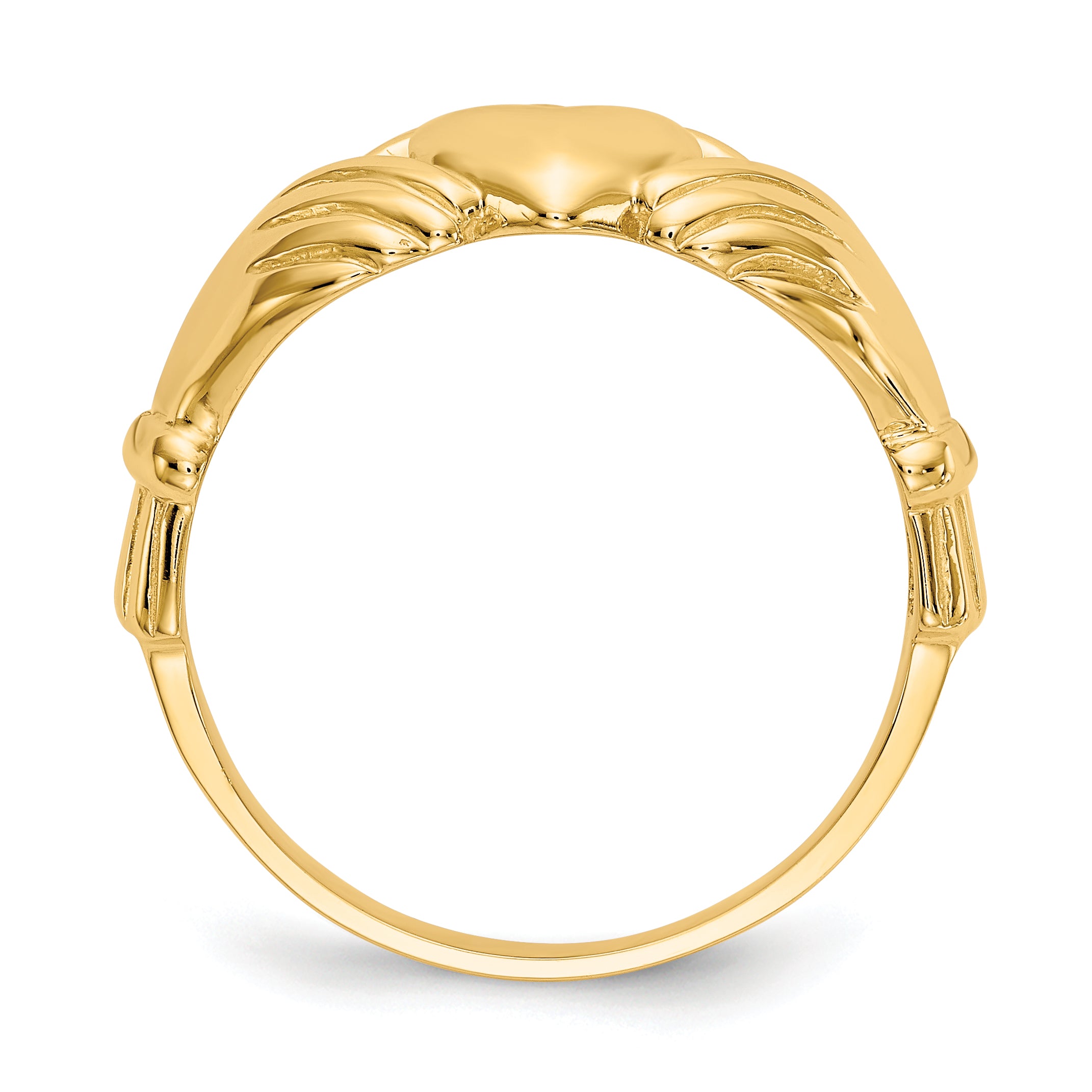 10K Yellow Gold Men'S Claddagh Ring