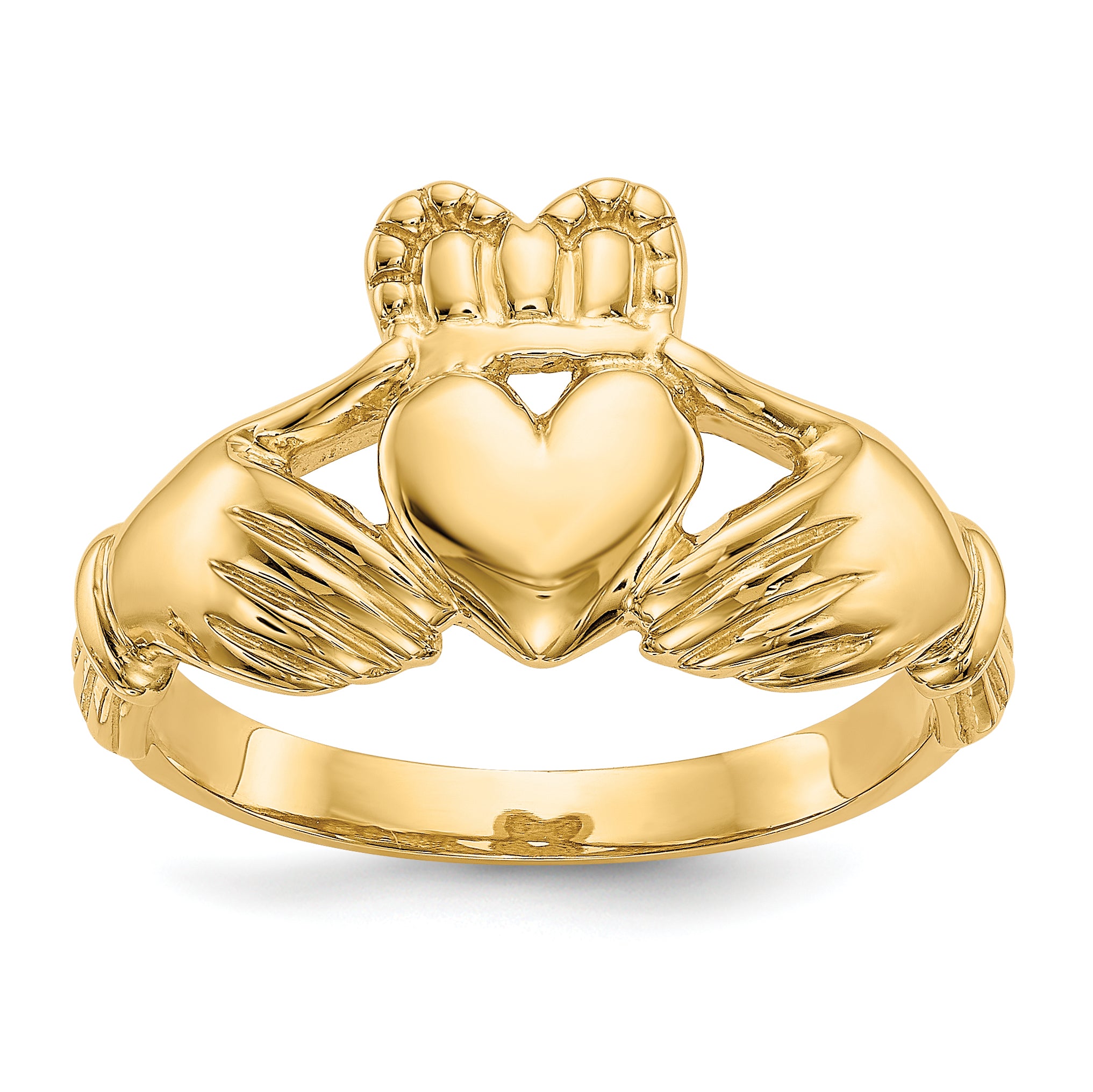 10K Yellow Gold Men'S Claddagh Ring
