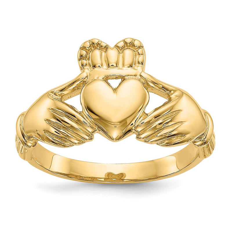 10K Yellow Gold Men'S Claddagh Ring