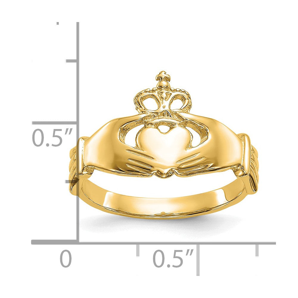 10K Yellow Gold 10K Polished Claddagh Ring