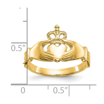10K Yellow Gold 10K Polished Claddagh Ring