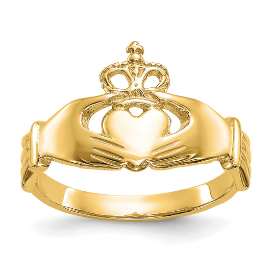 10K Yellow Gold 10K Polished Claddagh Ring