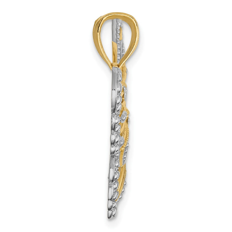 10K Yellow W/Rhodium 10K W/Rhodium Butterfly Pendant