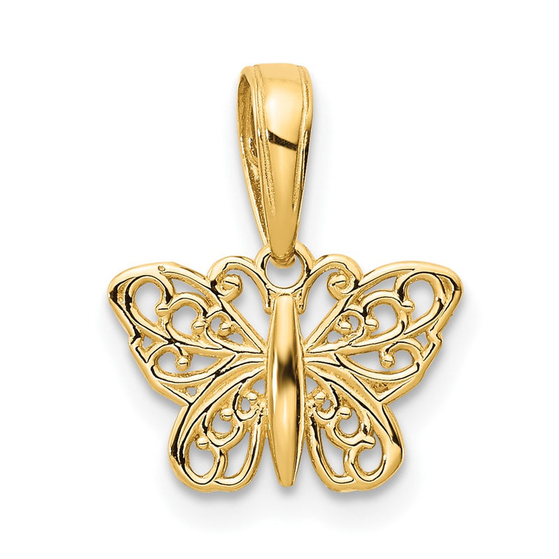 10K Yellow Gold 10K Filigree Butterfly Charm