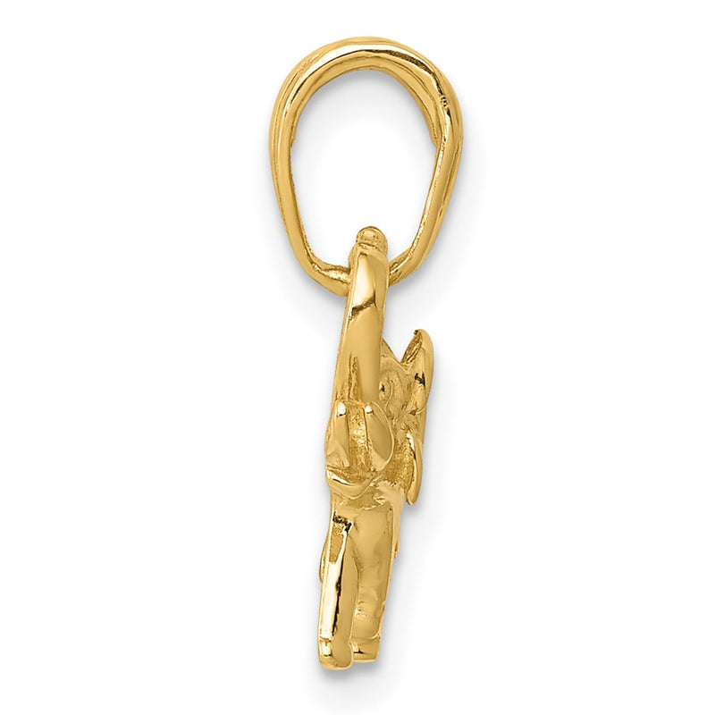 10K Yellow Gold Polished Elephant Charm