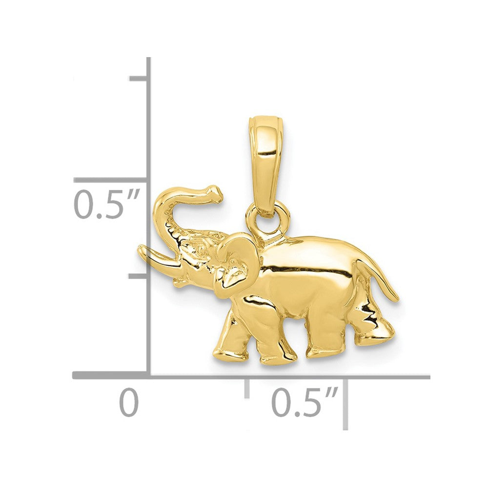 10K Yellow Gold Polished Elephant Charm
