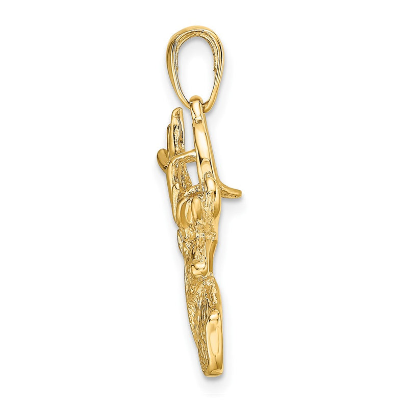 10K Yellow Gold 10K Polished Deer Head Charm