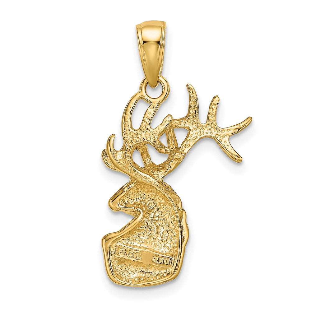10K Yellow Gold 10K Polished Deer Head Charm