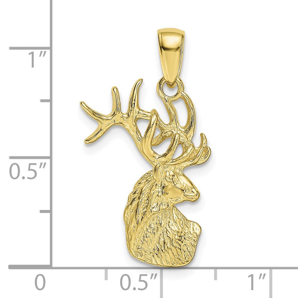 10K Yellow Gold 10K Polished Deer Head Charm