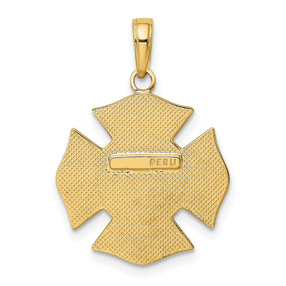 10K Yellow Gold Fire Dept. Maltese Cross Pendant
