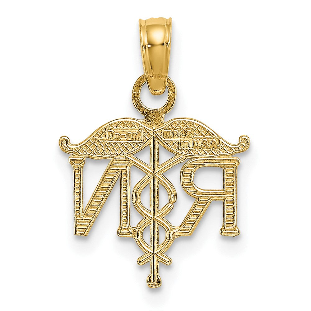 10K Yellow Gold 10K Registered Nurse Pendant