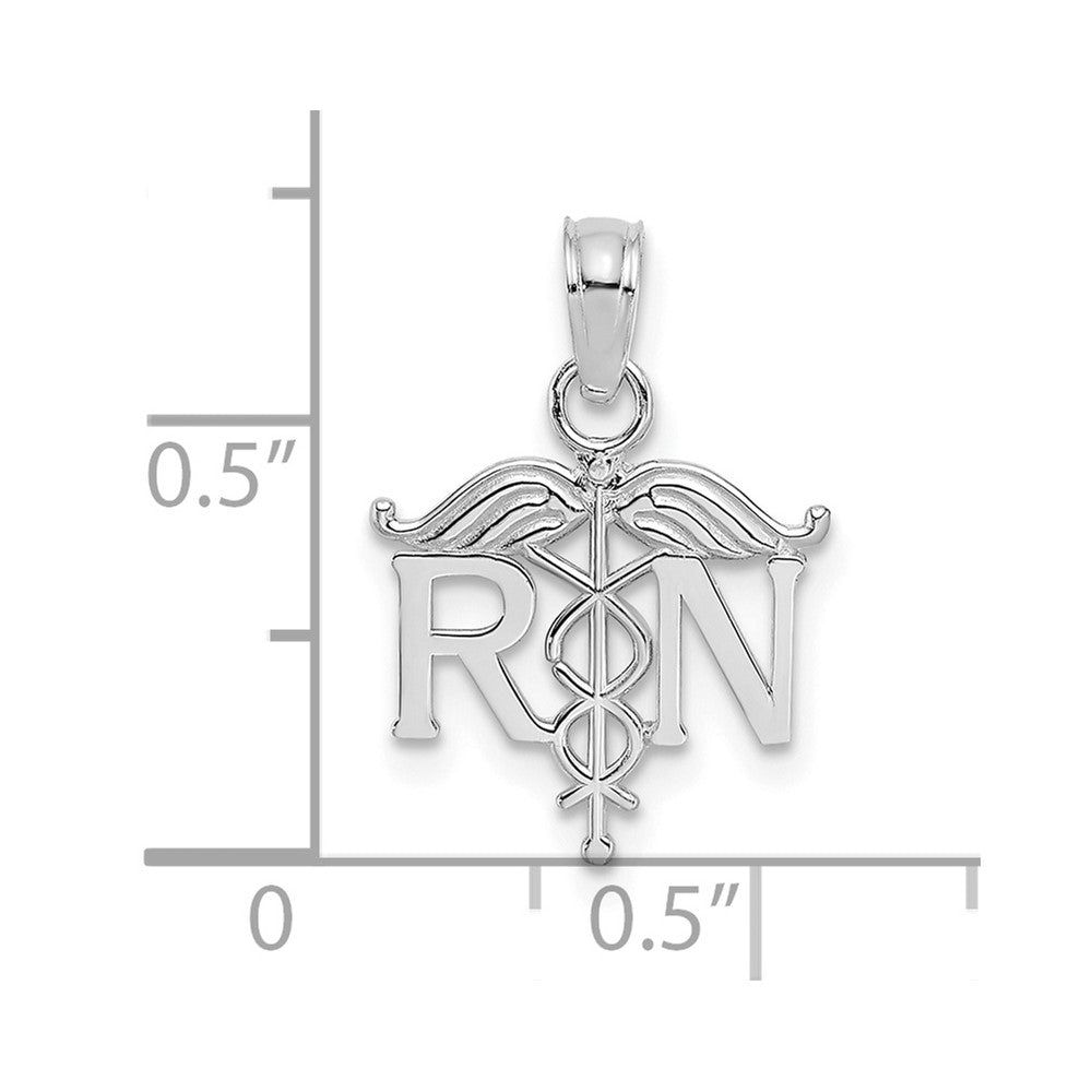 10K White Gold 10K Registered Nurse Pendant