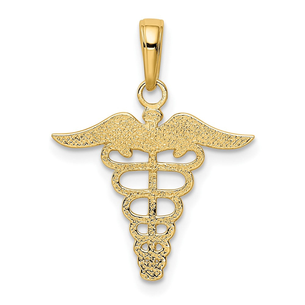 10K Yellow Gold Caduceus Pendant