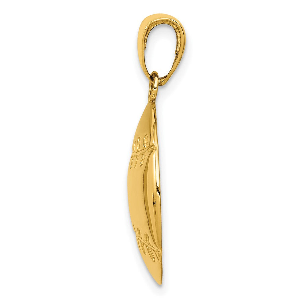 10K Yellow Gold 10K Diamond-Cut Baseball Charm