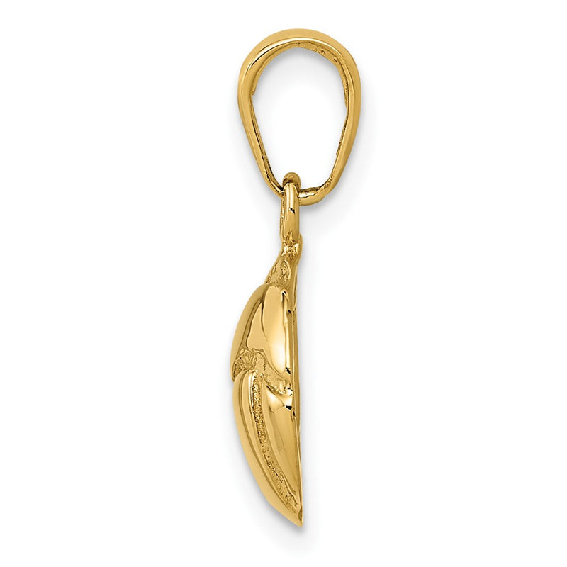 10K Yellow Gold 10K Solid Satin Diamond -Cut Volleyball Charm