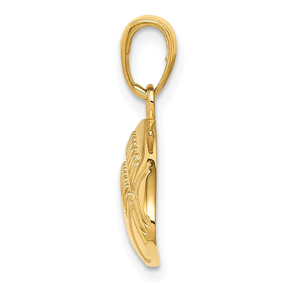 10K Yellow Gold 10K Diamond-Cut Medium Football Charm