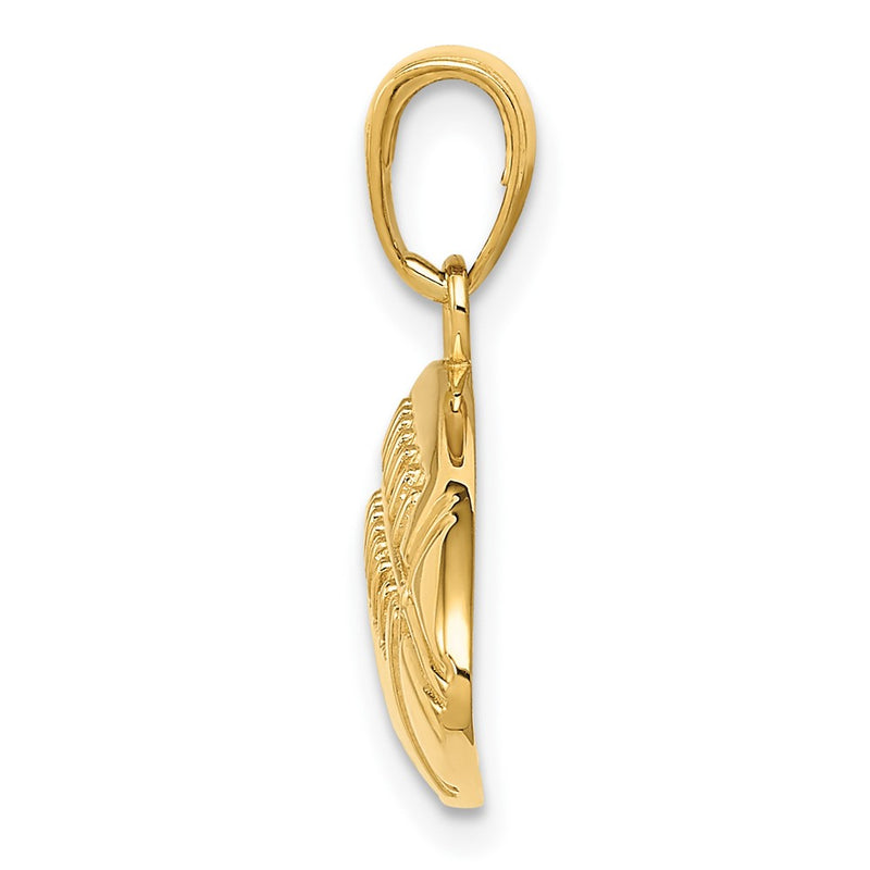 10K Yellow Gold 10K Diamond-Cut Medium Football Charm