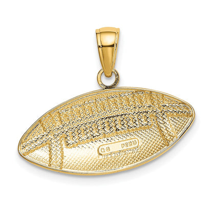 10K Yellow Gold 10K Diamond-Cut Medium Football Charm
