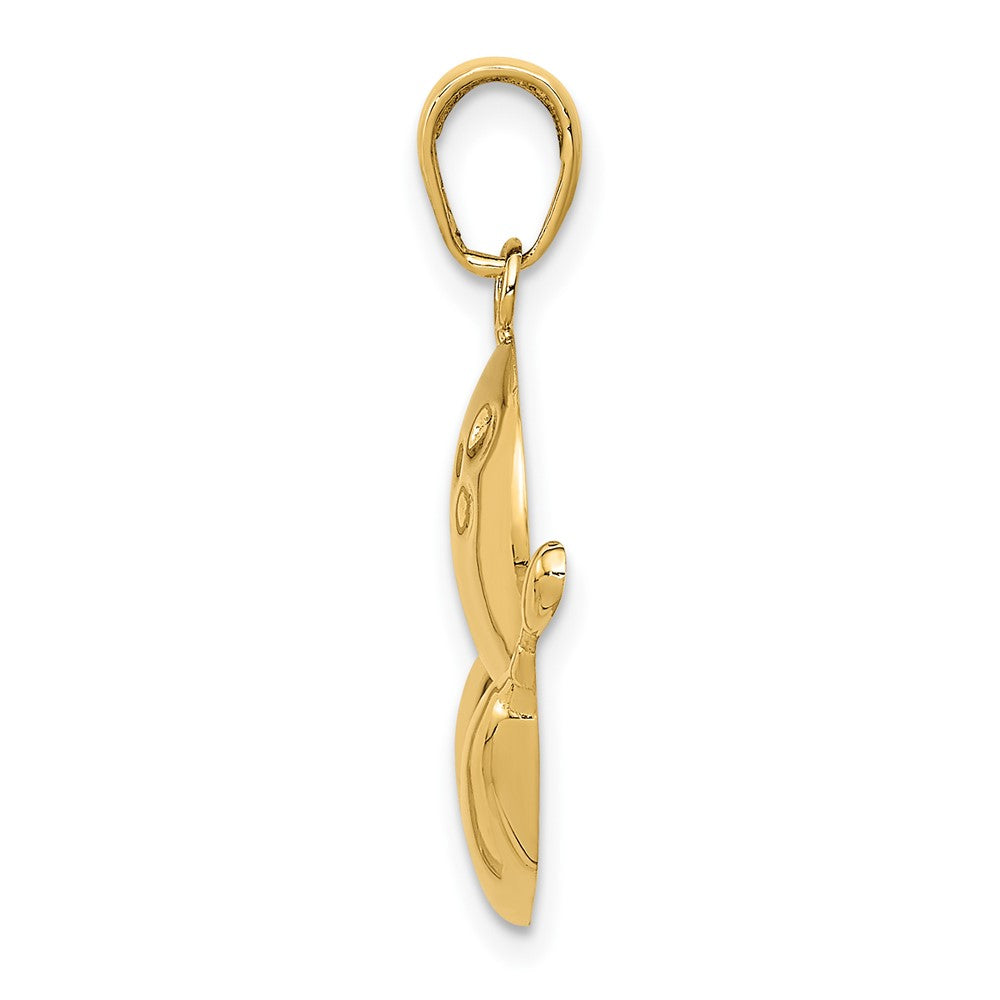 10K Yellow Gold Diamond-Cut Bowling Theme Charm