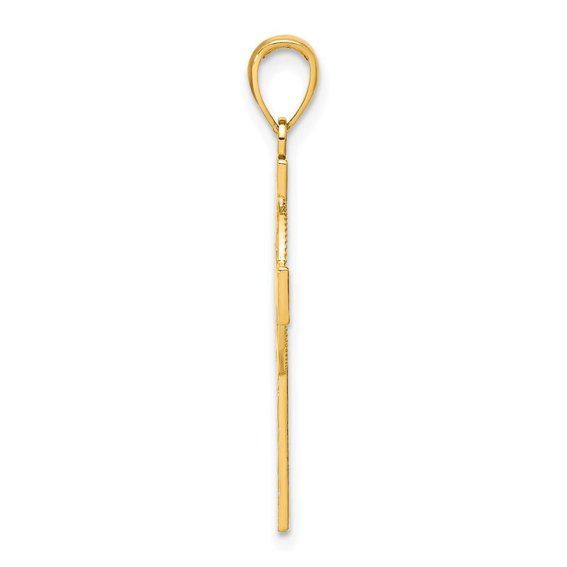 10K Yellow Gold Celtic Cross W/Eternity Circle Pendant