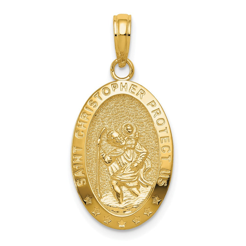 10K Yellow Gold Saint Christopher Medal Pendant