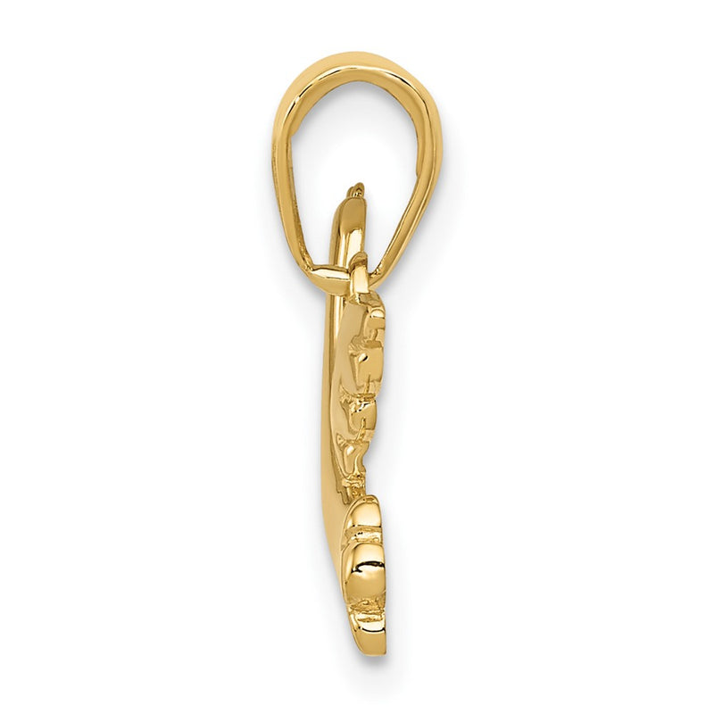 10K Yellow Gold Polished Dove Charm