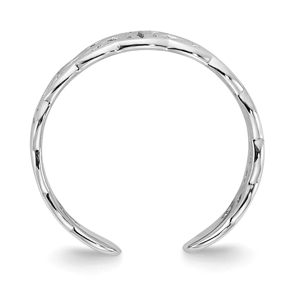 10K White Gold 10K Polished W/ Design Toe Ring
