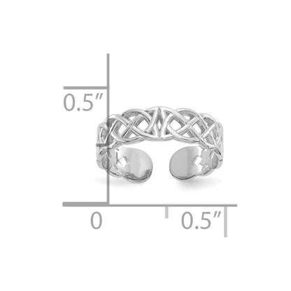 10K White Gold 10K Polished W/ Design Toe Ring