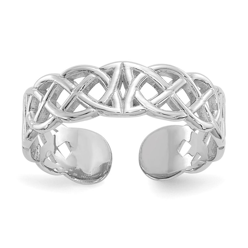 10K White Gold 10K Polished W/ Design Toe Ring