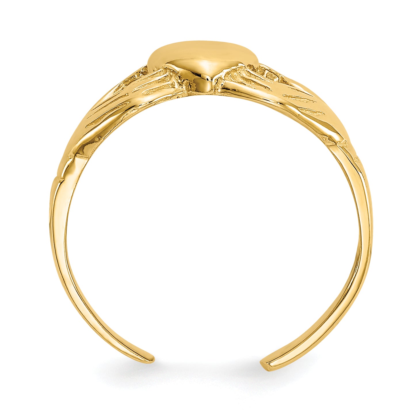 10K Yellow Gold Polished Claddagh Toe Ring