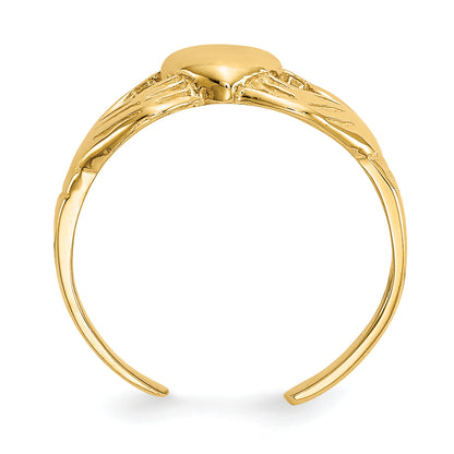 10K Yellow Gold Polished Claddagh Toe Ring