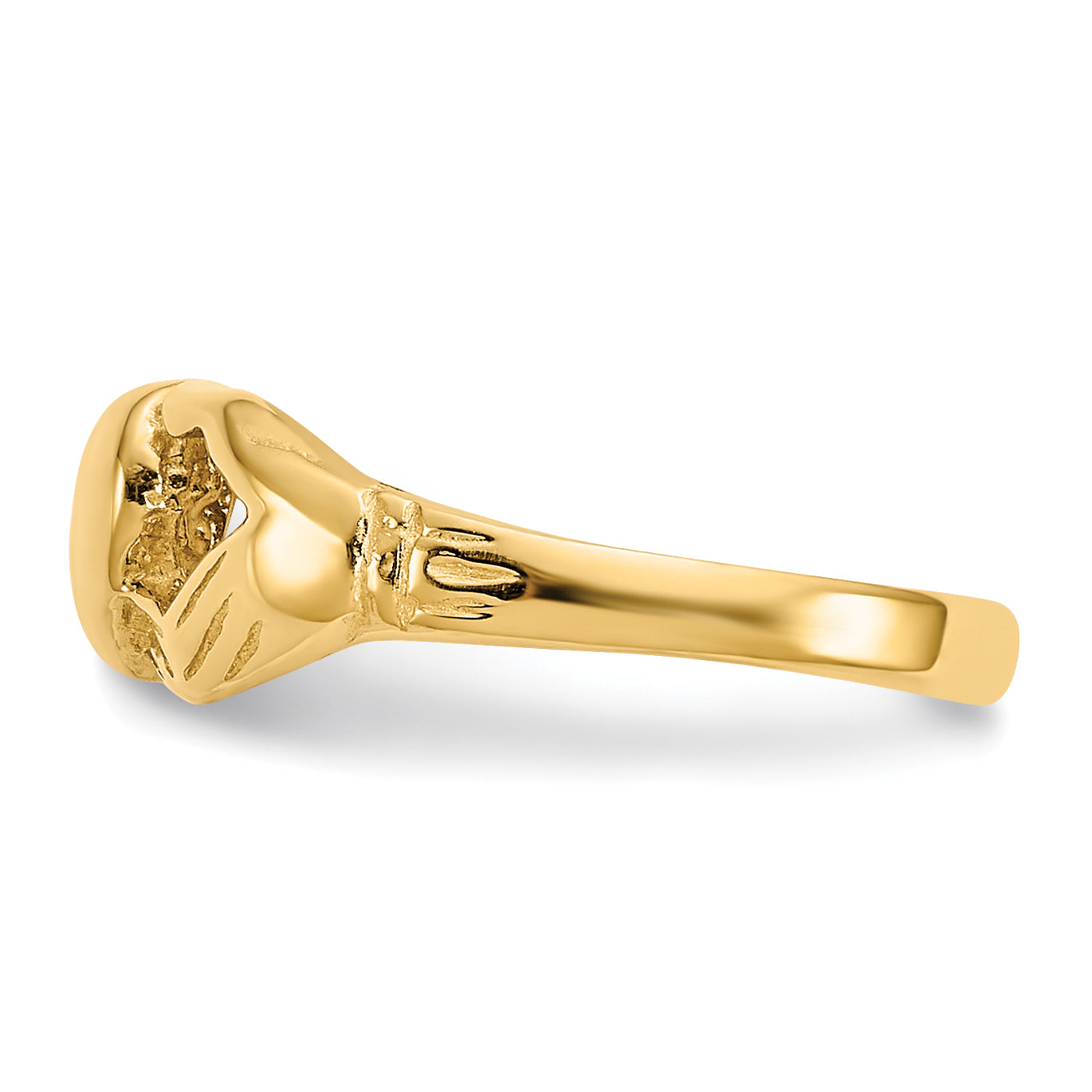 10K Yellow Gold Polished Claddagh Toe Ring