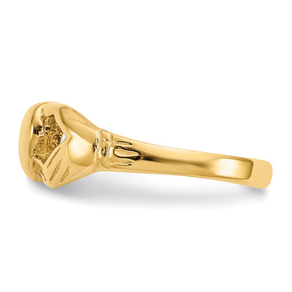 10K Yellow Gold Polished Claddagh Toe Ring
