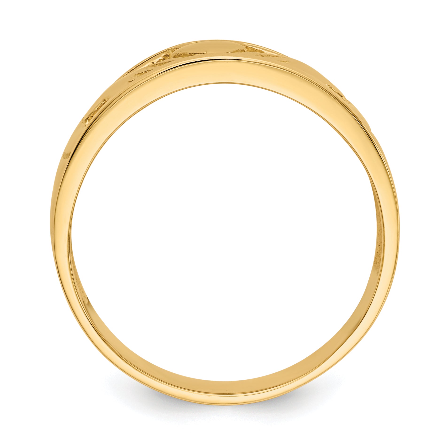 10K Yellow Gold Polished Claddagh Ring