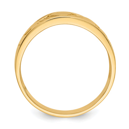 10K Yellow Gold Polished Claddagh Ring